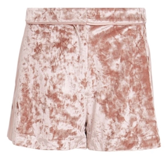 ALEXIS SHORTS KELLIS PINK PEACH CRUSHED VELVET HIGH WAISTED SIZE XS $395 - Picture 6 of 8